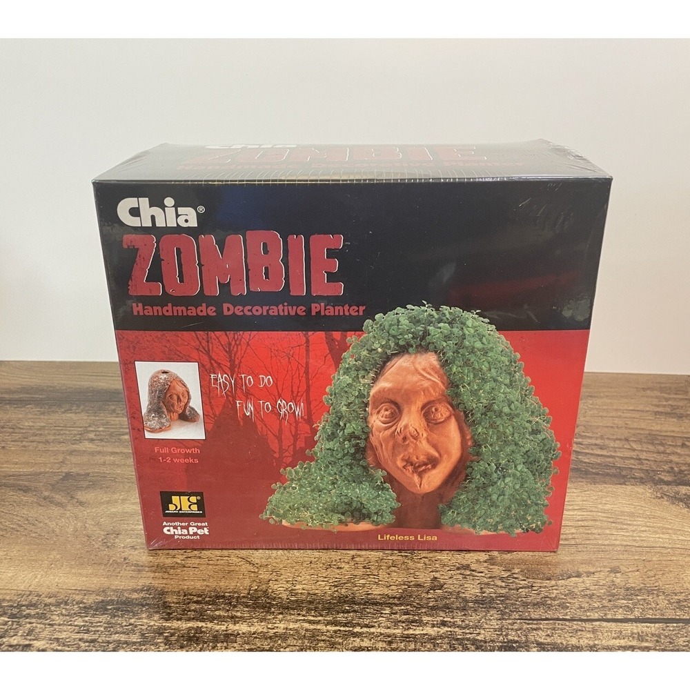 Chia Pet Zombie Lifeless Lisa Decorative Planter NEW Halloween Decoration SEALED